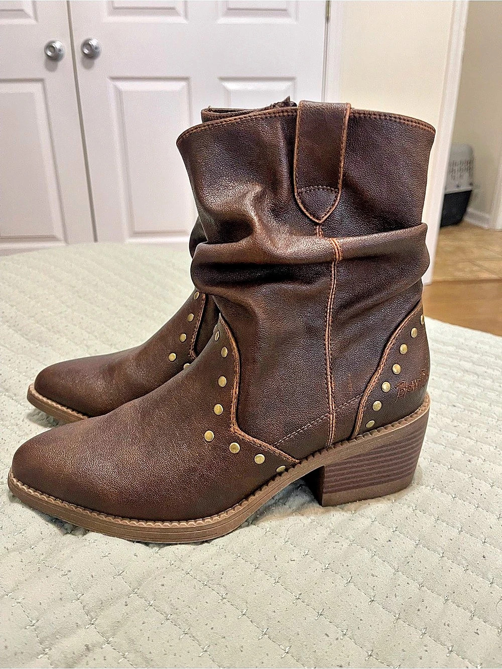 Blowfish Brown Studded Ankle Boots US 7.5